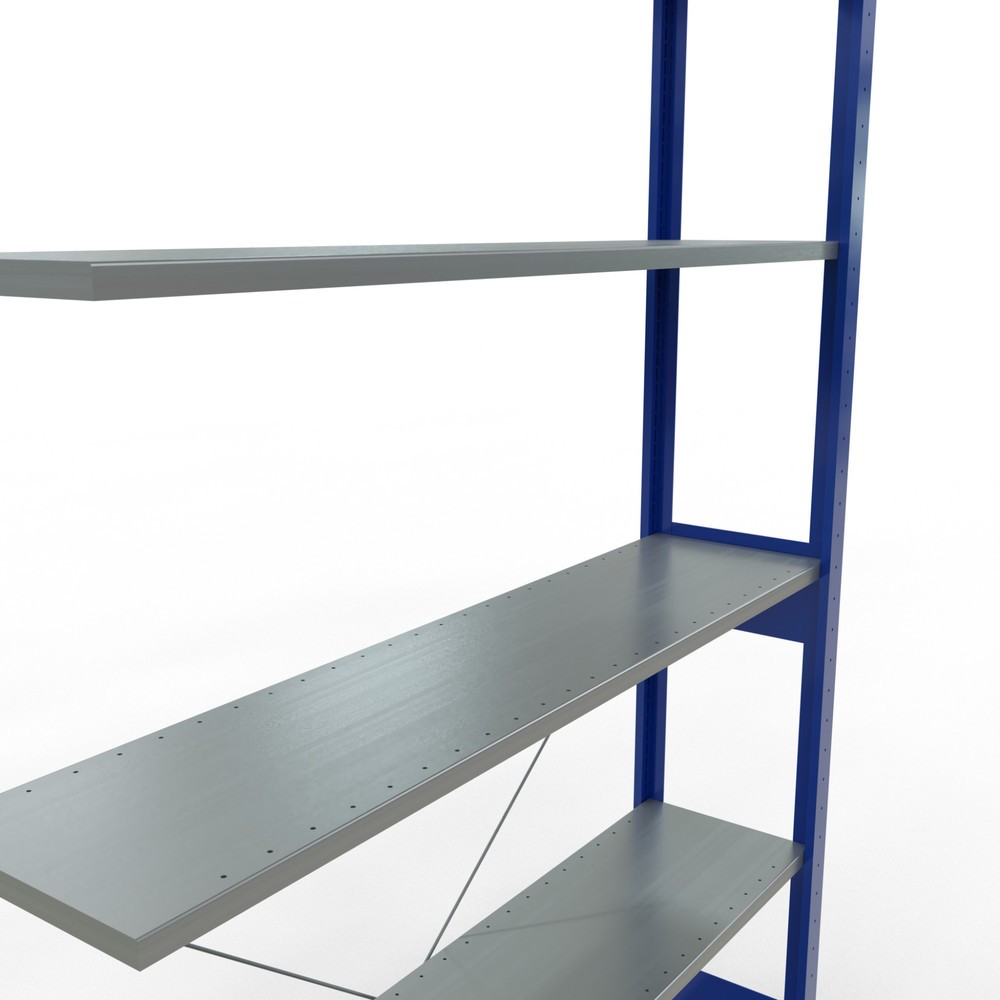 Número de imagen del producto 5: estantería SCHULTE sistema de encajado|sistema de ensamblajes módulo adicional carga estantería de cargas pequeñas 150 kg Genciana Azul/Galvanizado H x An x F 2.500 x 1.300 x 300 mm