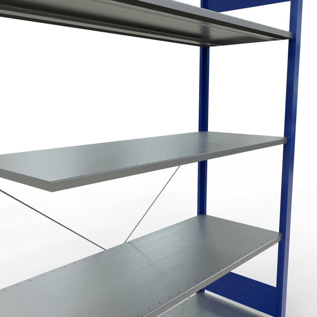 Número de imagen del producto 5: estantería SCHULTE sistema de encajado|sistema de ensamblajes, módulo adicional, carga del estantería de cargas pequeñas 150 kg, azul genciana galvanizado, alto H x An x F 2.000 x 1.300 x 500 mm