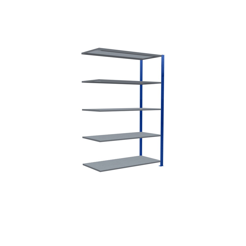 Número de imagen del producto 2: Estantería de cargas pequeñas SCHULTE con sistema de encajado, módulo adicional, carga por estante de 150 kg, azul genciana/ galvanizada, Al x An x F 2.000 x 1.300 x 600 mm