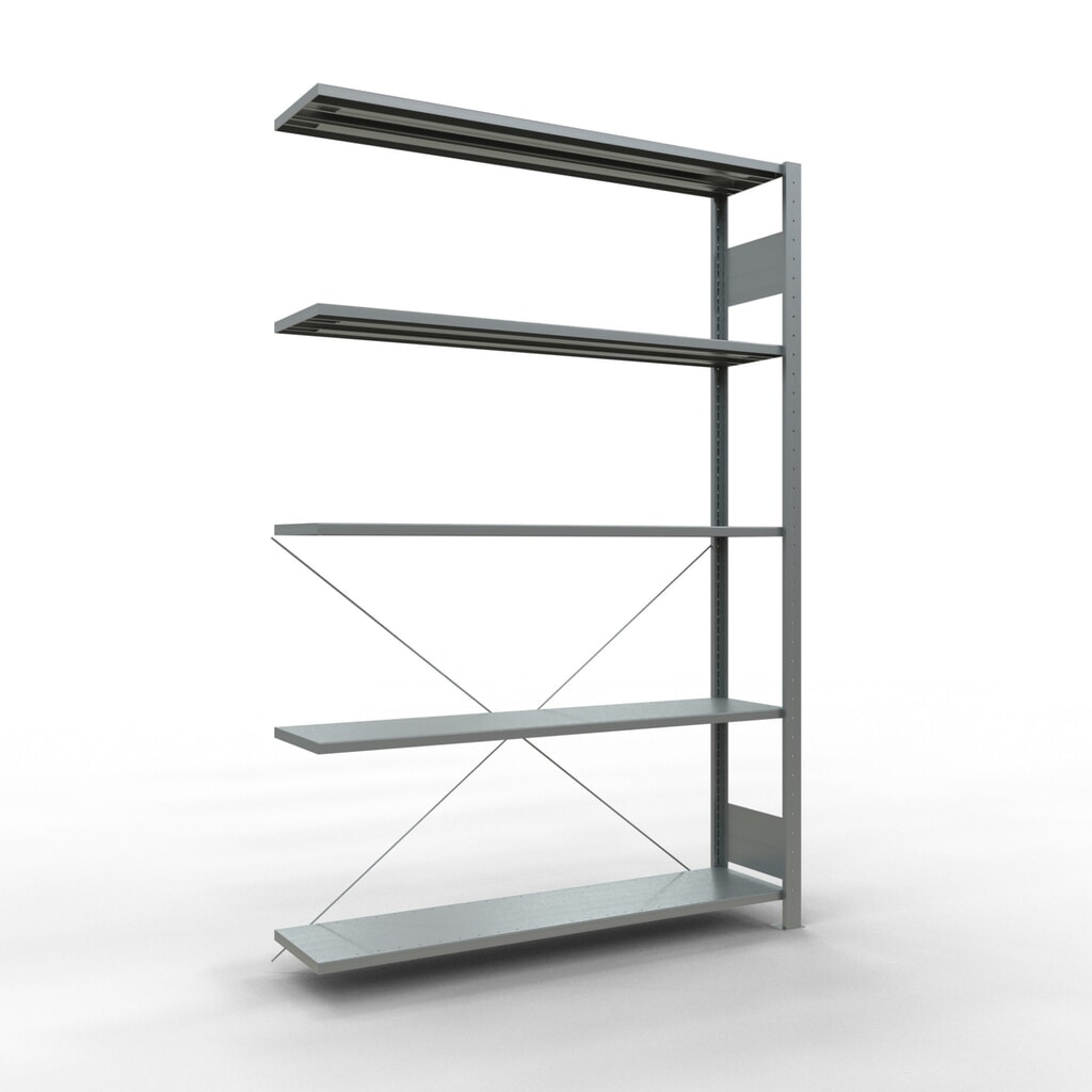 Estantería de cargas pequeñas SCHULTE con sistema de encajado, módulo adicional, carga por estante de 150 kg, galvanizada, Al x An x F 2.000 x 1.300 x 300 mm Imagen del producto: Estantería de cargas pequeñas SCHULTE con sistema de encajado, módulo adicional, carga por estante de 150 kg, galvanizada, Al x An x F 2.000 x 1.300 x 300 mm