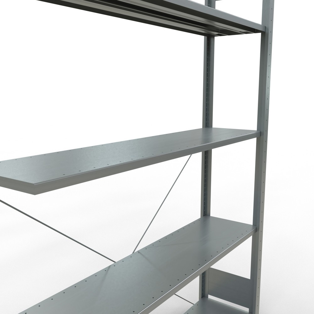 Número de imagen del producto 2: Estantería de cargas pequeñas SCHULTE con sistema de encajado, módulo adicional, carga por estante de 150 kg, galvanizada, Al x An x F 2.000 x 1.300 x 300 mm