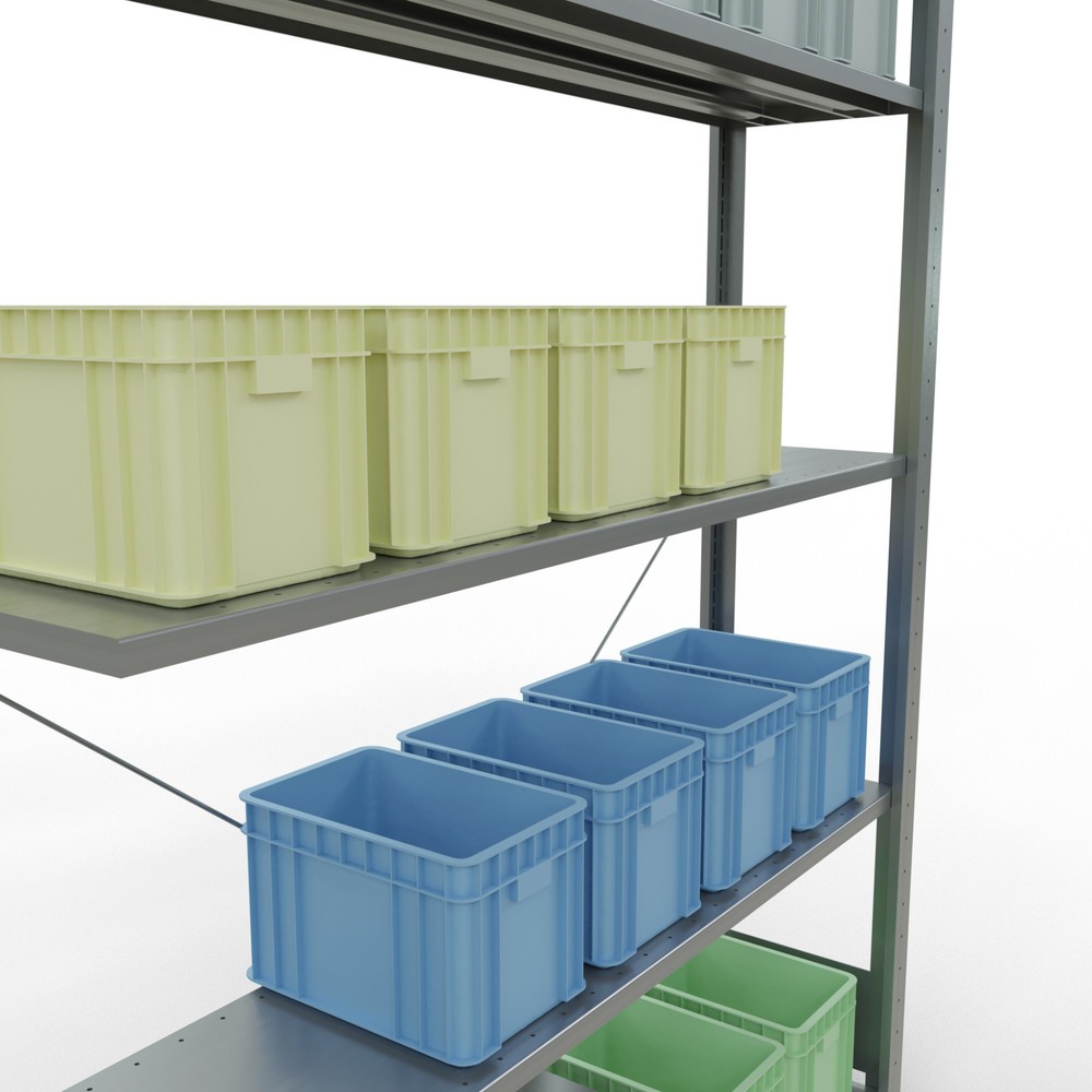 Número de imagen del producto 3: Estantería de cargas pequeñas SCHULTE con sistema de encajado, módulo adicional, carga por estante de 150 kg, galvanizada, Al x An x F 2.000 x 1.300 x 300 mm