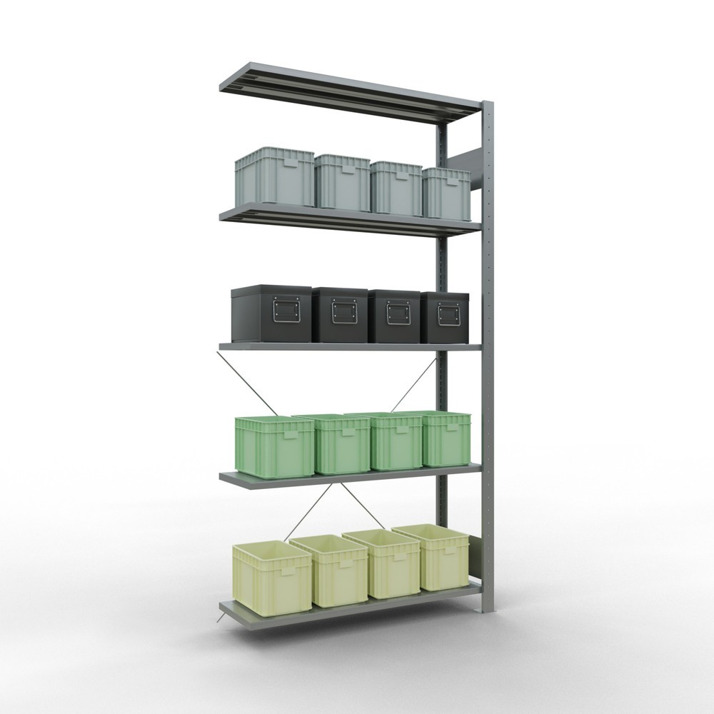 Número de imagen del producto 4: Estantería de cargas pequeñas SCHULTE con sistema de encajado, módulo adicional, carga por estante de 150 kg, galvanizada, Al x An x F 2.000 x 1.000 x 300 mm