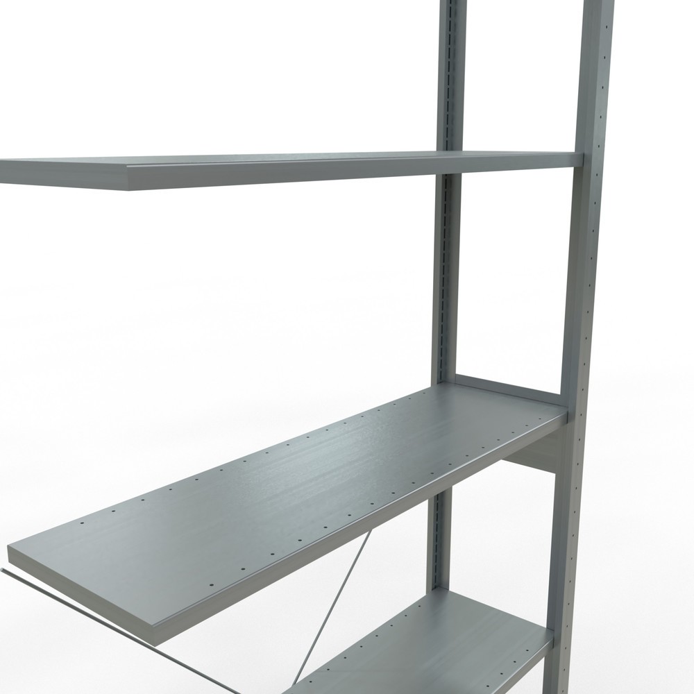 Número de imagen del producto 5: Estantería de cargas pequeñas SCHULTE con sistema de encajado, módulo adicional, carga por estante de 150 kg, galvanizada, Al x An x F 2.500 x 1.000 x 300 mm