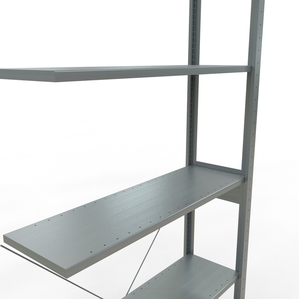 Número de imagen del producto 5: Estantería de cargas pequeñas SCHULTE con sistema de encajado, módulo adicional, carga por estante de 150 kg, galvanizada, Al x An x F 2.500 x 1.000 x 300 mm