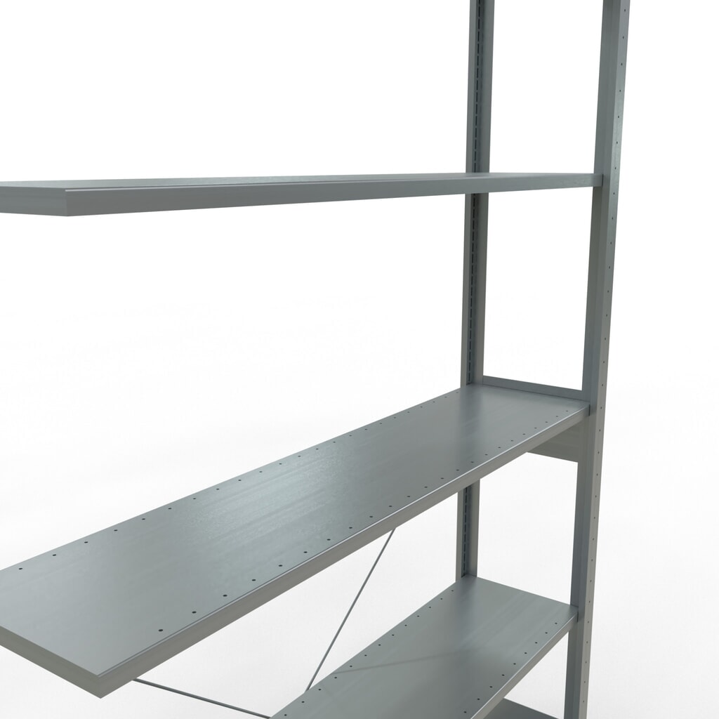 estantería SCHULTE sistema de encajado|sistema de ensamblajes módulo adicional carga estantería de cargas pequeñas 150 kg galvanizado alto H x An x F 2.500 x 1.300 x 300 mm Número de imagen del producto 5: estantería SCHULTE sistema de encajado|sistema de ensamblajes módulo adicional carga estantería de cargas pequeñas 150 kg galvanizado alto H x An x F 2.500 x 1.300 x 300 mm