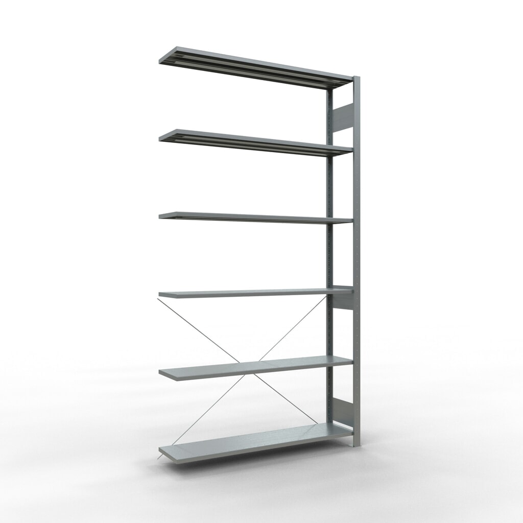 Imagen del producto: estantería SCHULTE sistema de encajado|sistema de ensamblajes módulo adicional carga estantería de cargas pequeñas 150 kg galvanizado alto H x An x F 2.500 x 1.300 x 300 mm