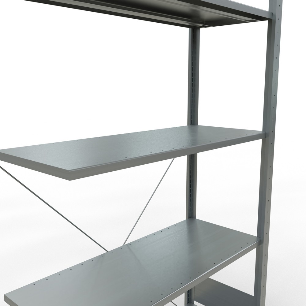 Número de imagen del producto 5: Estantería de cargas pequeñas SCHULTE con sistema de encajado, módulo adicional, carga por estante de 150 kg, galvanizada, Al x An x F 2.000 x 1.000 x 400 mm