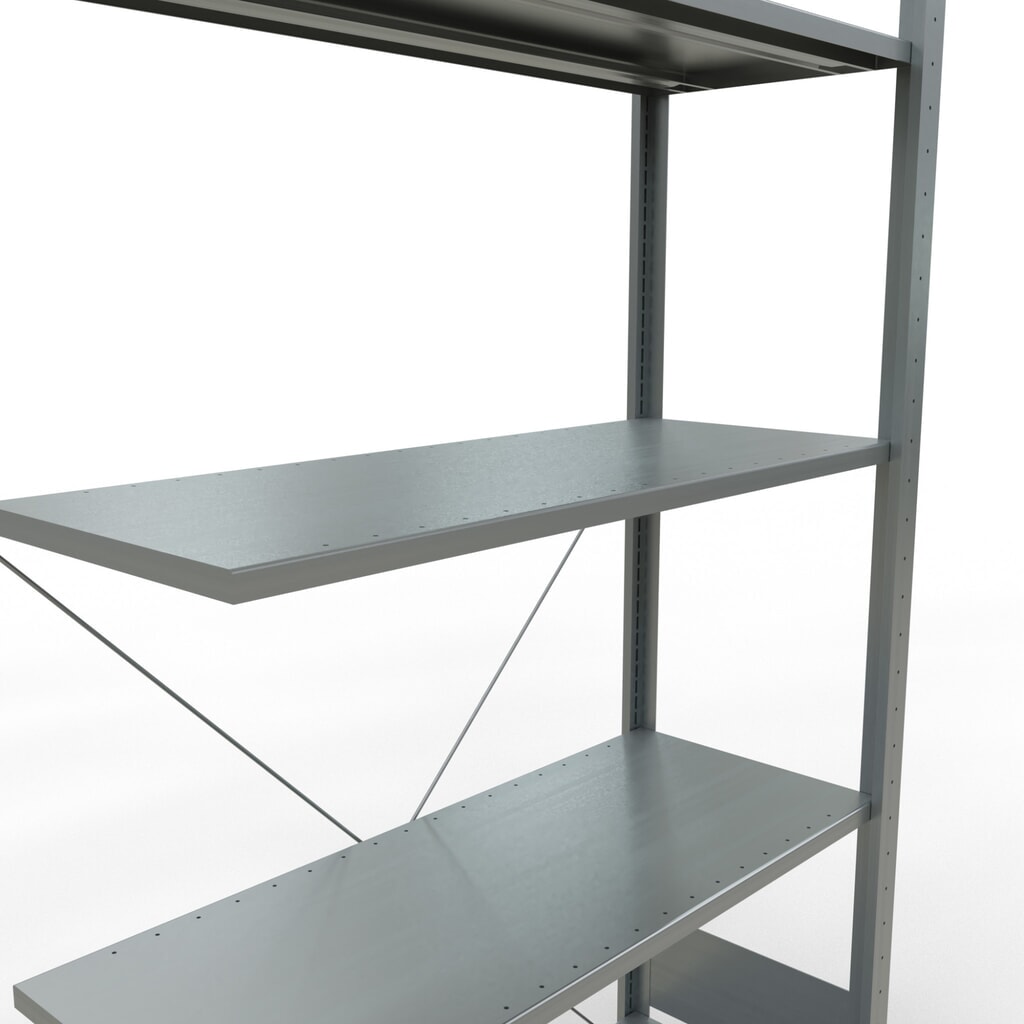 Número de imagen del producto 5: Estantería de cargas pequeñas SCHULTE con sistema de encajado, módulo adicional, carga por estante de 150 kg, galvanizada, Al x An x F 2.000 x 1.000 x 400 mm