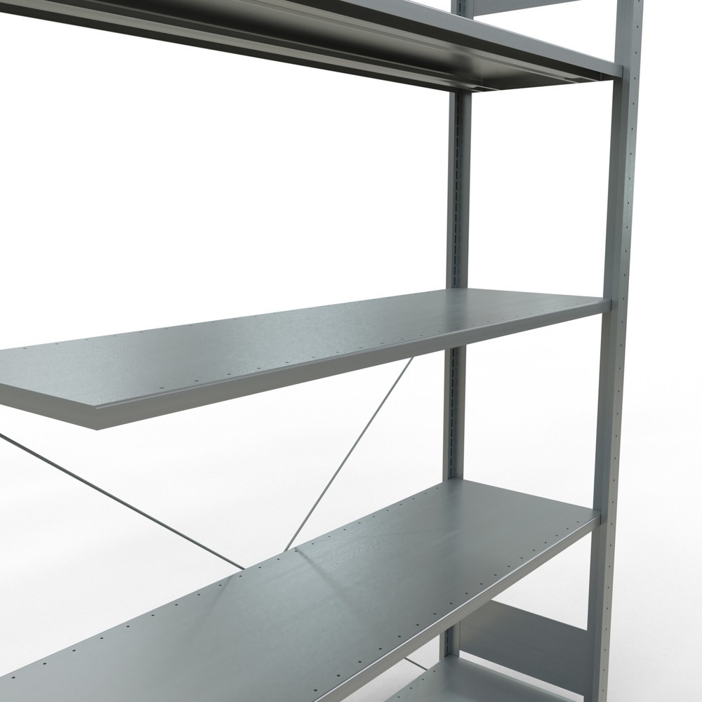 Número de imagen del producto 5: Estantería de cargas pequeñas SCHULTE con sistema de encajado, módulo adicional, carga por estante de 150 kg, galvanizada, Al x An x F 2.000 x 1.300 x 400 mm
