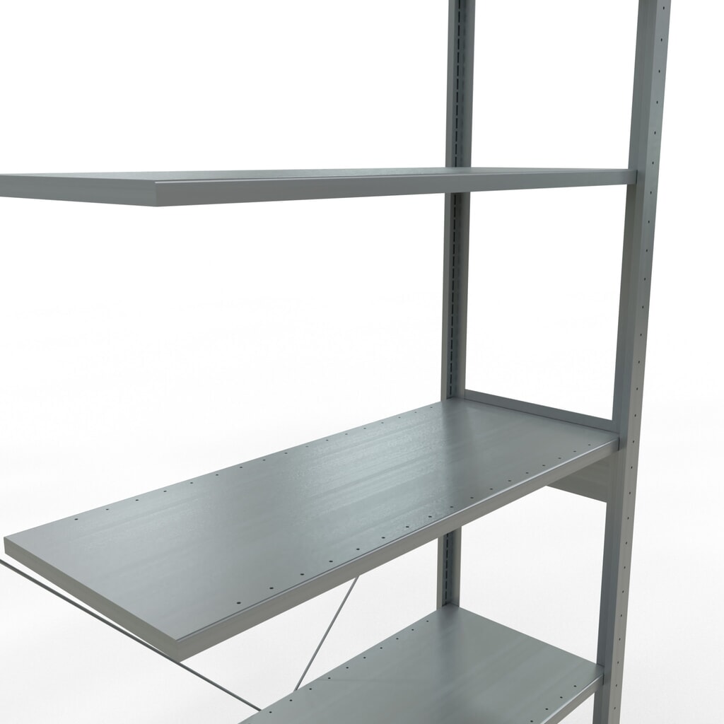 Número de imagen del producto 5: Estantería de cargas pequeñas SCHULTE con sistema de encajado, módulo adicional, carga por estante de 150 kg, galvanizada, Al x An x F 2.500 x 1.000 x 400 mm