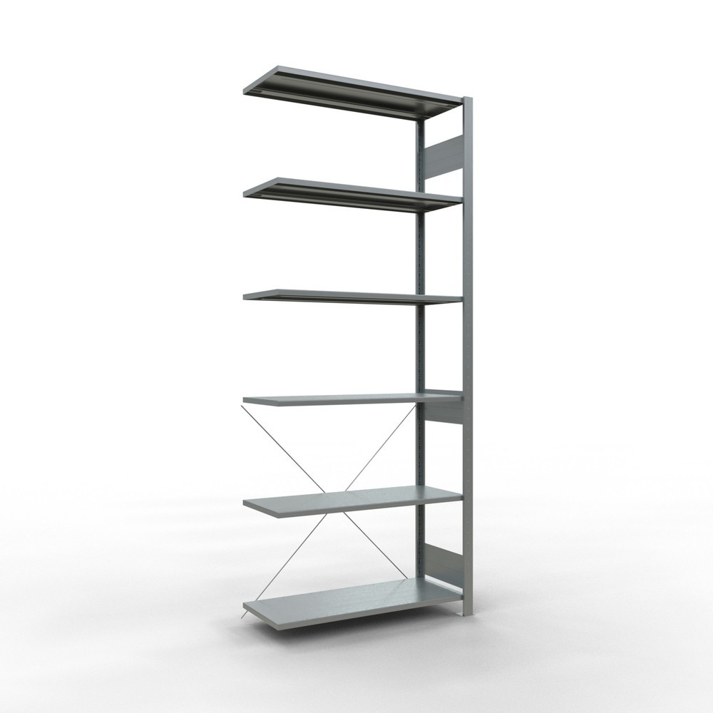 Imagen del producto: Estantería de cargas pequeñas SCHULTE con sistema de encajado, módulo adicional, carga por estante de 150 kg, galvanizada, Al x An x F 2.500 x 1.000 x 400 mm