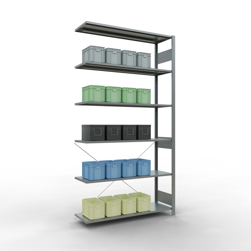 Número de imagen del producto 3: estantería SCHULTE sistema de encajado|sistema de ensamblajes módulo adicional carga estantería de cargas pequeñas 150 kg galvanizado alto H x An x F 2.500 x 1.300 x 400 mm
