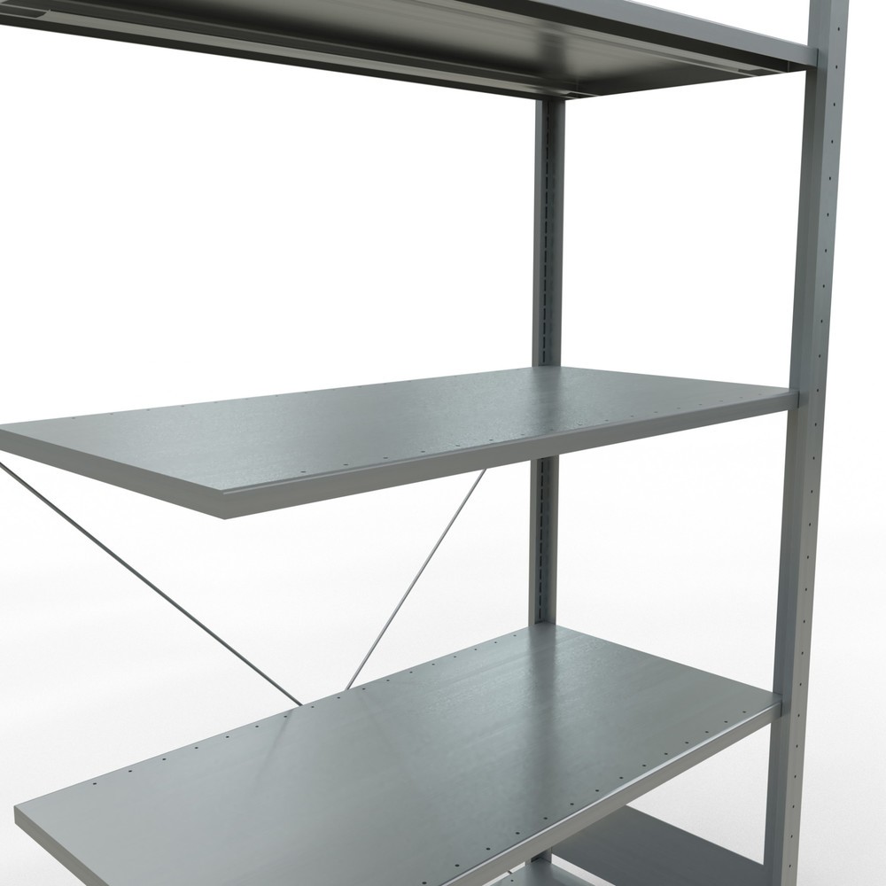 Número de imagen del producto 5: Estantería de cargas pequeñas SCHULTE con sistema de encajado, módulo adicional, carga por estante de 150 kg, galvanizada, Al x An x F 2.000 x 1.000 x 500 mm