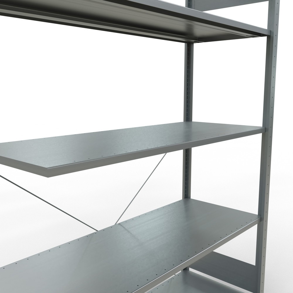 Número de imagen del producto 5: Estantería de cargas pequeñas SCHULTE con sistema de encajado, módulo adicional, carga por estante de 150 kg, galvanizada, Al x An x F 2.000 x 1.300 x 500 mm