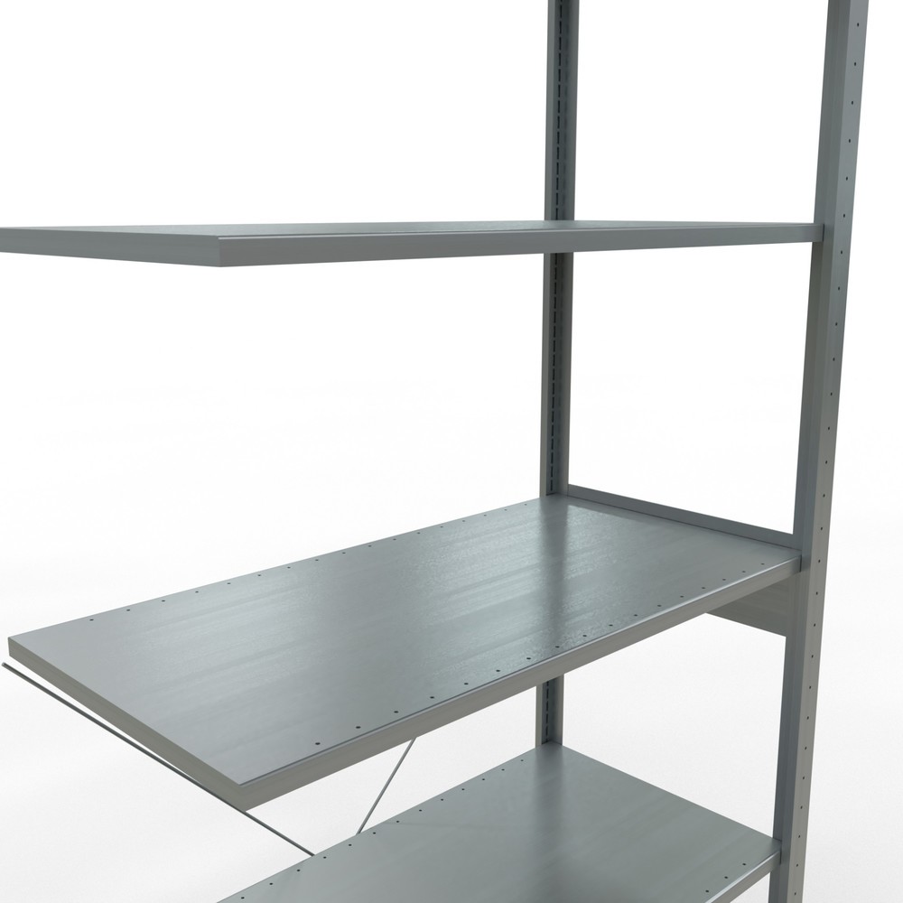 Número de imagen del producto 5: Estantería de cargas pequeñas SCHULTE con sistema de encajado, módulo adicional, carga por estante de 150 kg, galvanizada, Al x An x F 2.500 x 1.000 x 500 mm