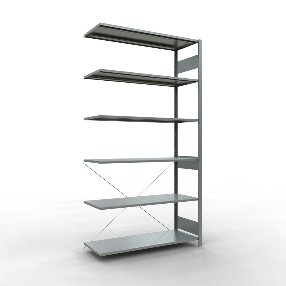 Imagen del producto: Estantería de cargas pequeñas SCHULTE con sistema de encajado, módulo adicional, carga por estante de 150 kg, galvanizada, Al x An x F 2.500 x 1.300 x 500 mm