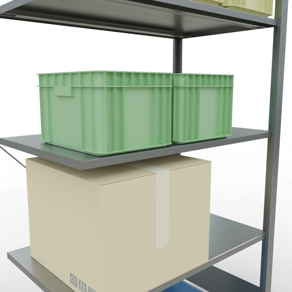 Número de imagen del producto 4: Estantería de cargas pequeñas SCHULTE con sistema de encajado, módulo adicional, carga por estante de 150 kg, galvanizada, Al x An x F 2.000 x 1.000 x 600 mm