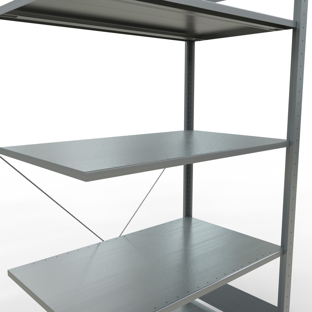 Número de imagen del producto 5: Estantería de cargas pequeñas SCHULTE con sistema de encajado, módulo adicional, carga por estante de 150 kg, galvanizada, Al x An x F 2.000 x 1.000 x 600 mm