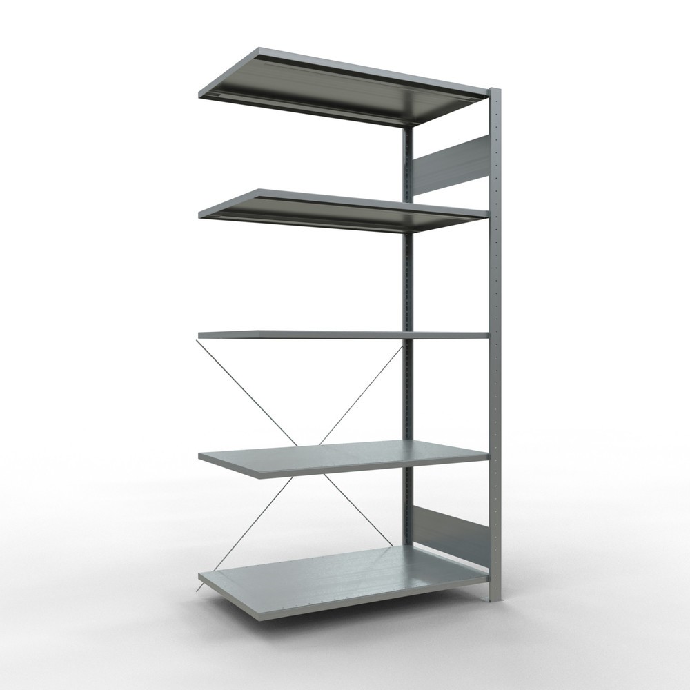 Imagen del producto: Estantería de cargas pequeñas SCHULTE con sistema de encajado, módulo adicional, carga por estante de 150 kg, galvanizada, Al x An x F 2.000 x 1.000 x 600 mm