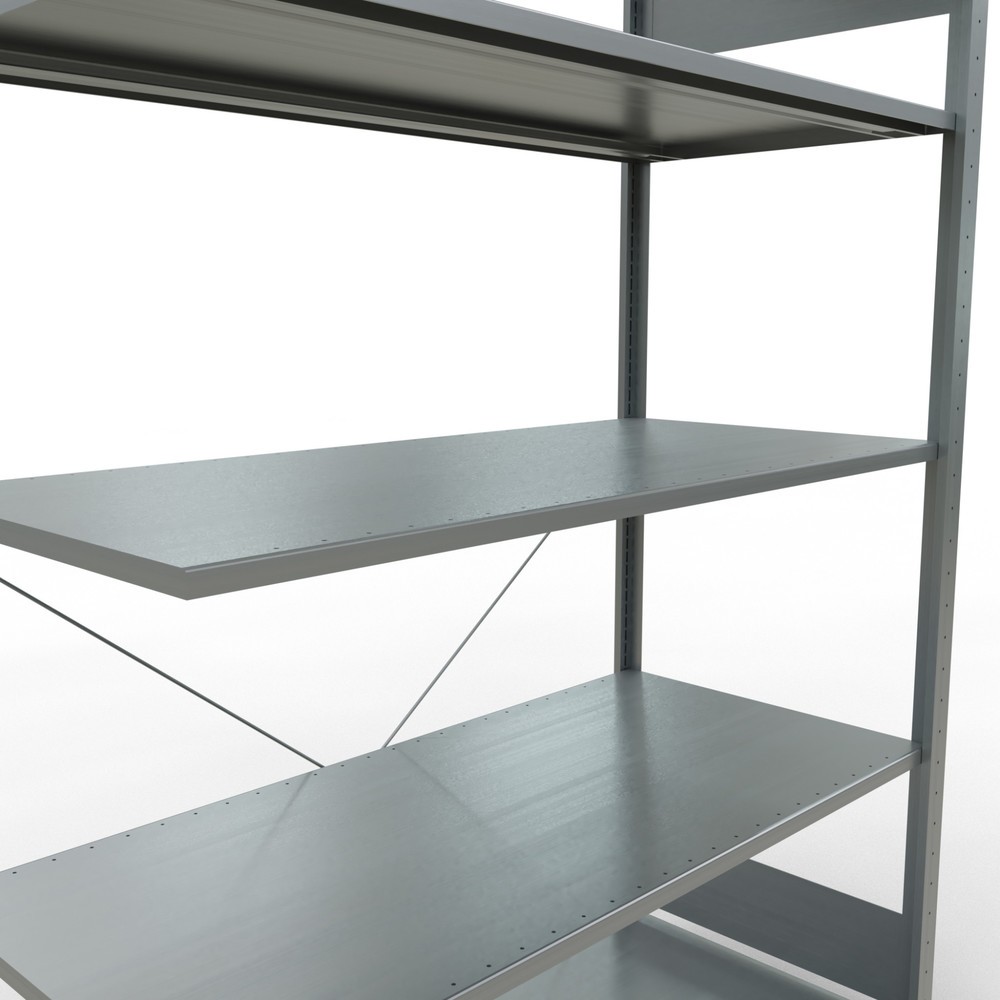 Número de imagen del producto 5: Estantería de cargas pequeñas SCHULTE con sistema de encajado, módulo adicional, carga por estante de 150 kg, galvanizada, Al x An x F 2.000 x 1.300 x 600 mm
