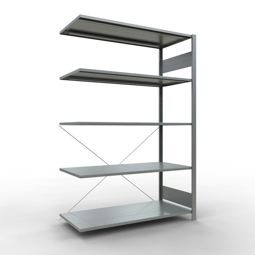 Estantería de cargas pequeñas SCHULTE con sistema de encajado, módulo adicional, carga por estante de 150 kg, galvanizada, Al x An x F 2.000 x 1.300 x 600 mm Imagen del producto: Estantería de cargas pequeñas SCHULTE con sistema de encajado, módulo adicional, carga por estante de 150 kg, galvanizada, Al x An x F 2.000 x 1.300 x 600 mm