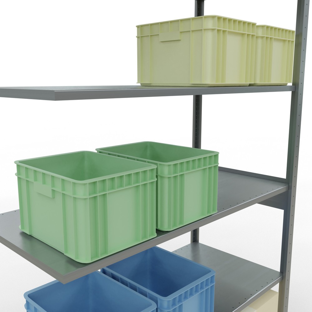 Número de imagen del producto 4: Estantería de cargas pequeñas SCHULTE con sistema de encajado, módulo adicional, carga por estante de 150 kg, galvanizada, Al x An x F 2.500 x 1.300 x 600 mm