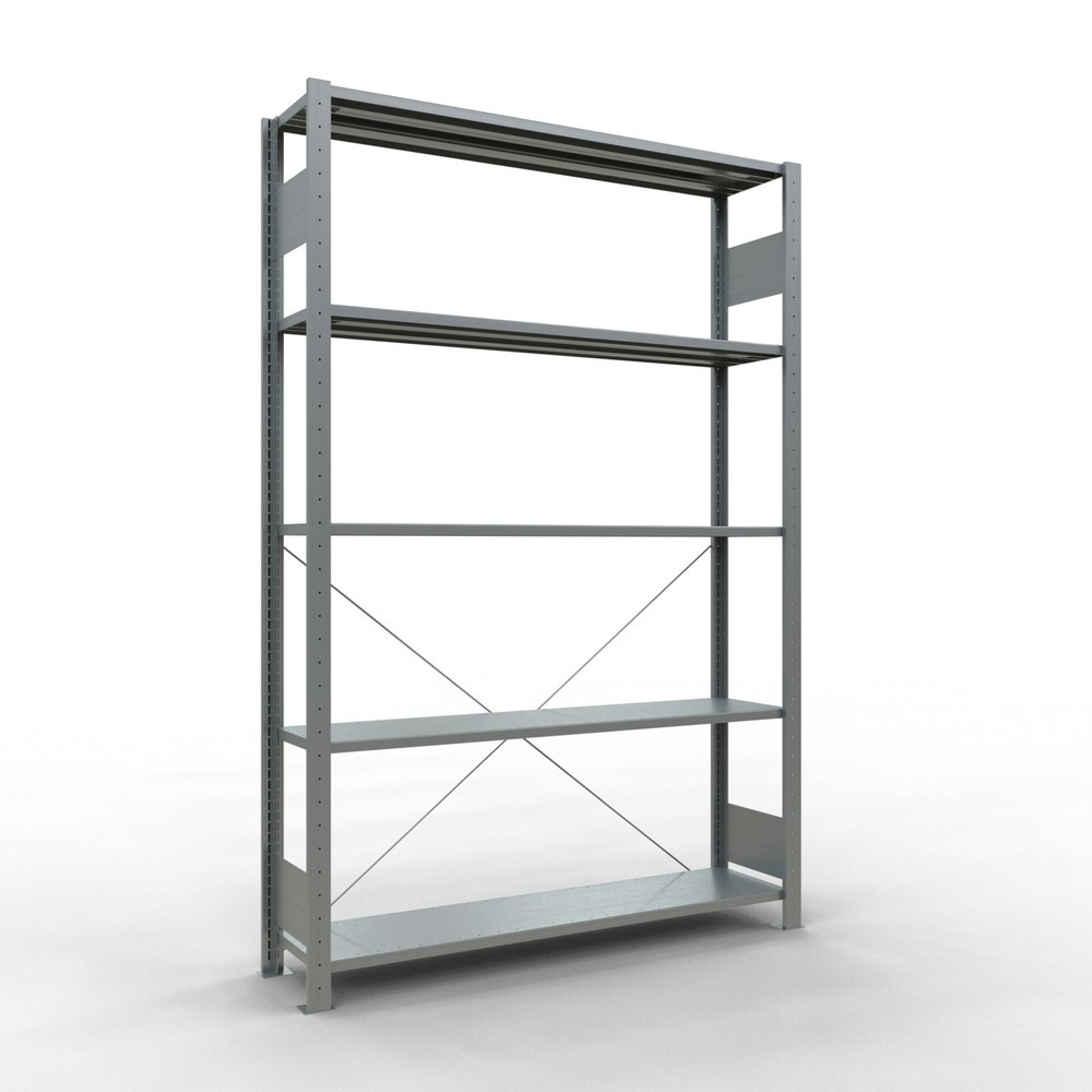 Imagen del producto: Estantería de cargas pequeñas SCHULTE galvanizada con 5 estantes de chapa de acero, carga por estante 150 kg, HxAxF 2.000 x 1.360 x 336 mm