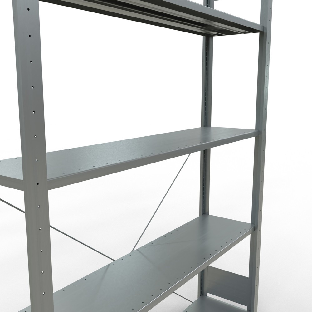 Número de imagen del producto 2: Estantería de cargas pequeñas SCHULTE galvanizada con 5 estantes de chapa de acero, carga por estante 150 kg, HxAxF 2.000 x 1.360 x 336 mm