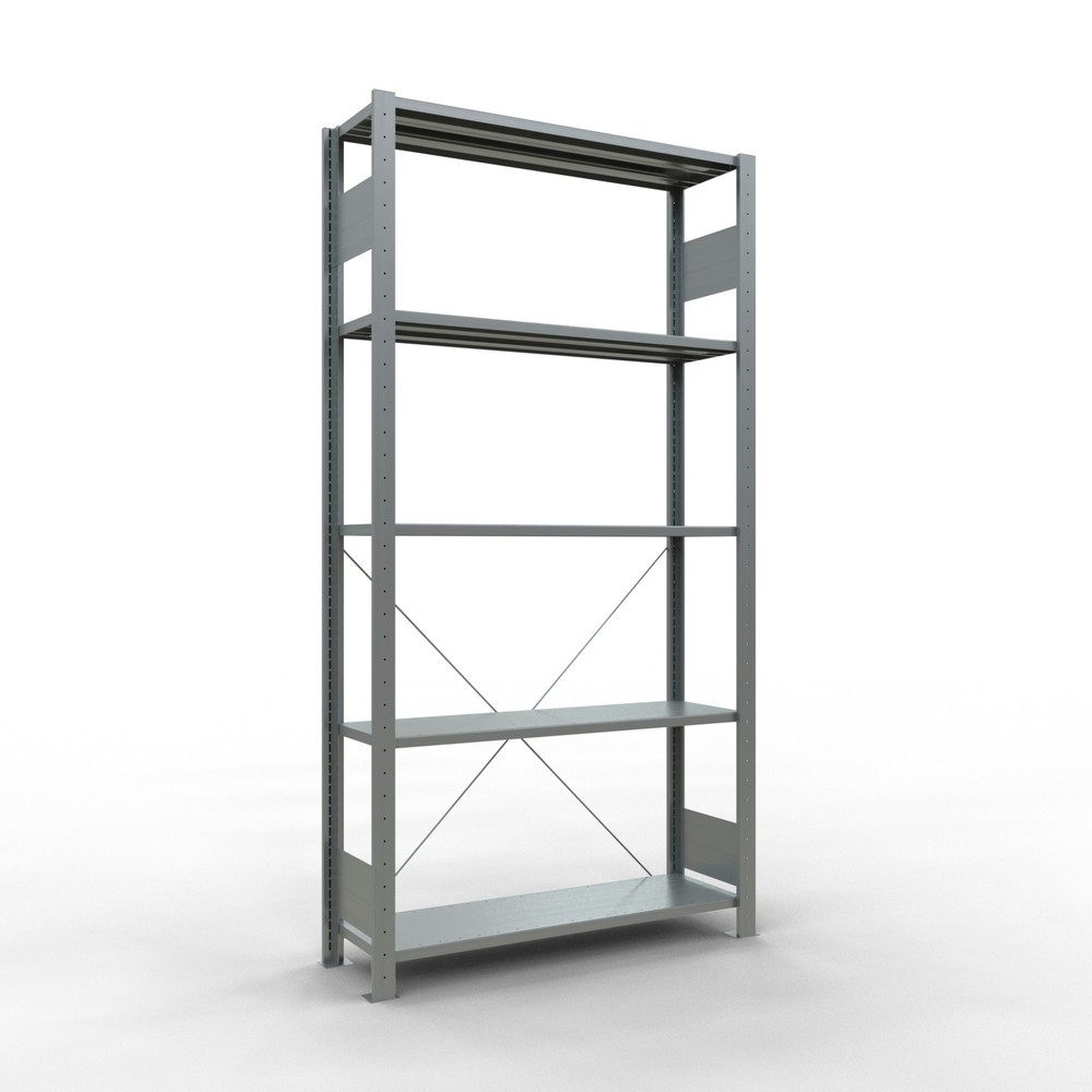 Imagen del producto: Estantería de cargas pequeñas SCHULTE galvanizada con 5 estantes de chapa de acero, carga por estante 150 kg, HxAxF 2.000 x 1.060 x 336 mm