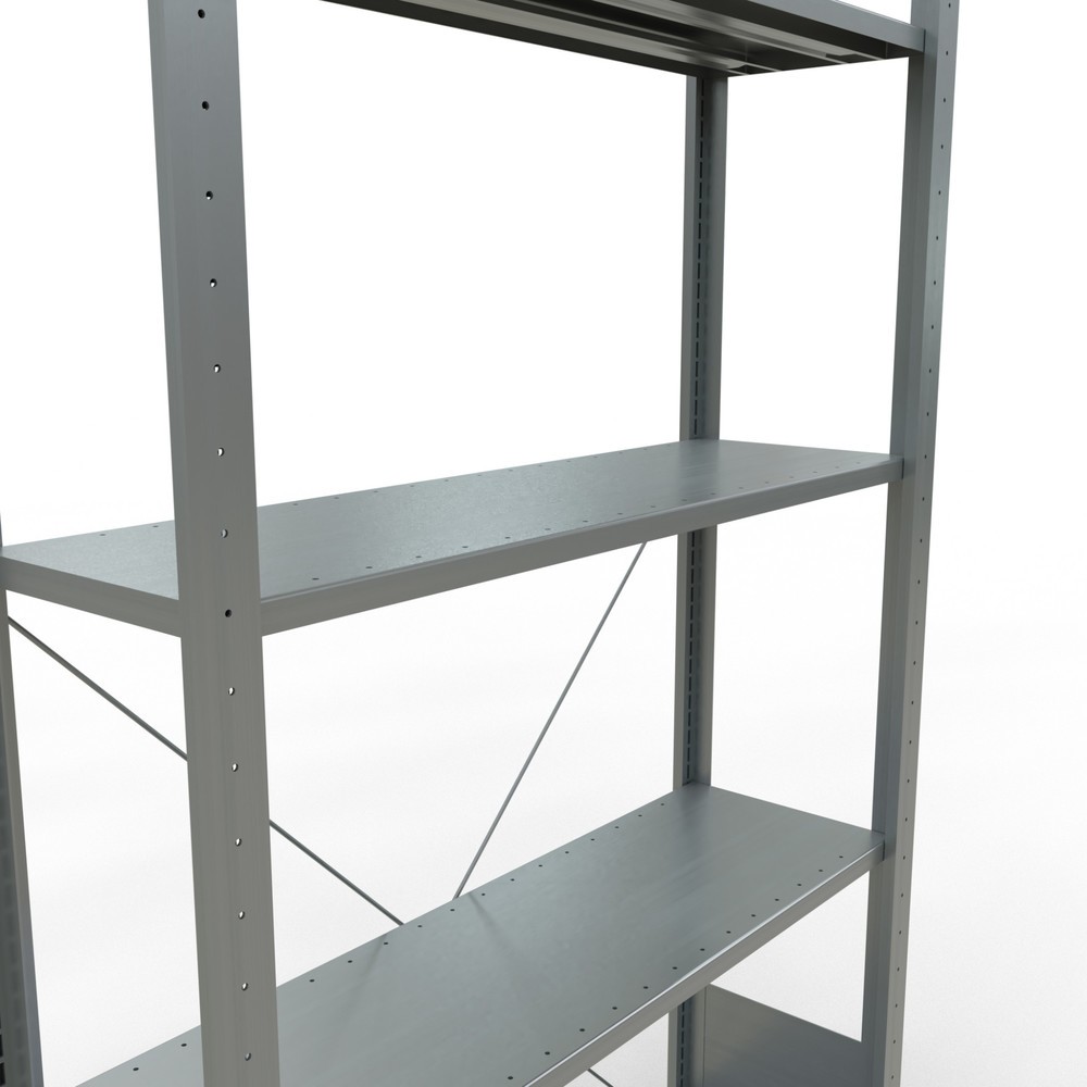 Número de imagen del producto 2: Estantería de cargas pequeñas SCHULTE galvanizada con 5 estantes de chapa de acero, carga por estante 150 kg, HxAxF 2.000 x 1.060 x 336 mm