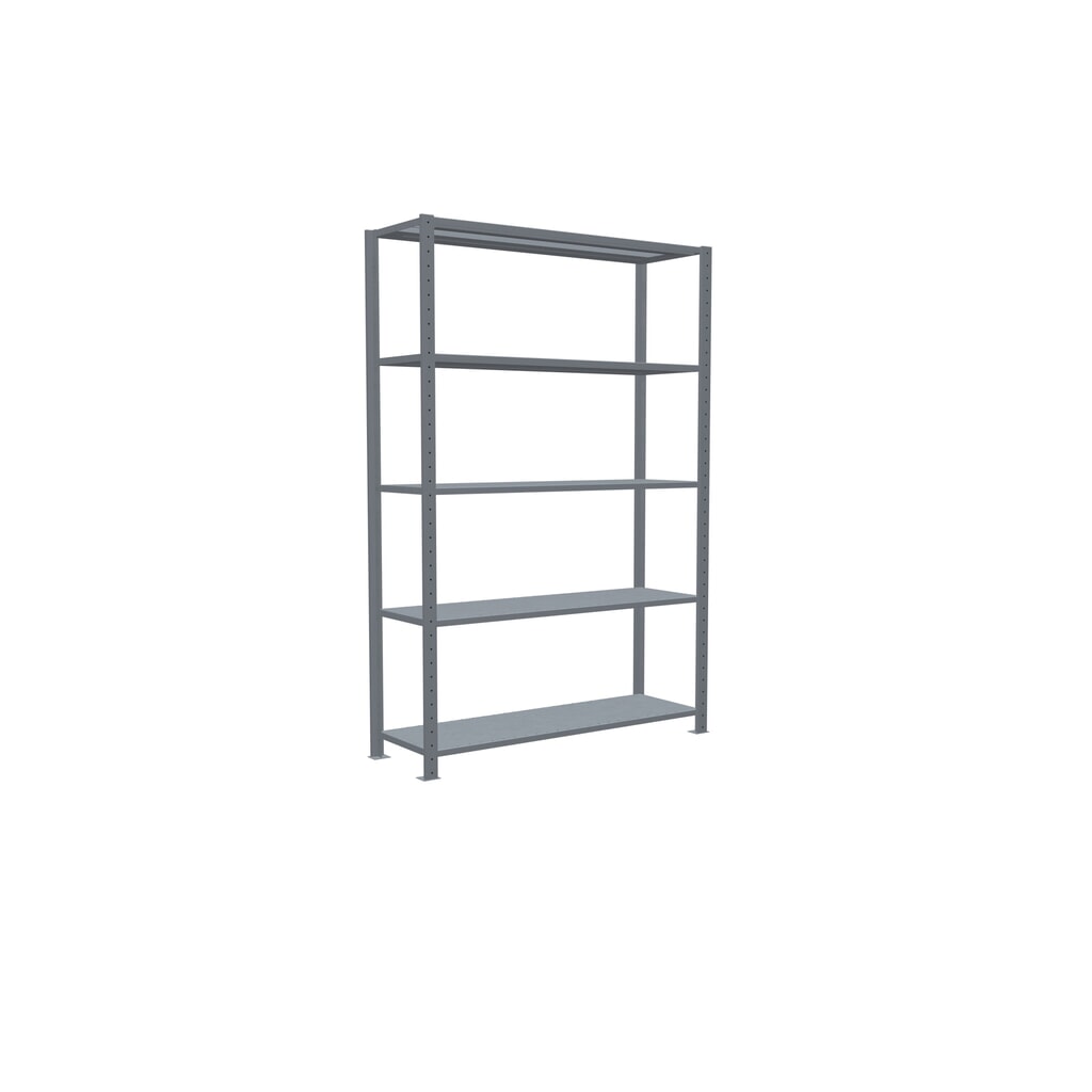Estantería de cargas pequeñas SCHULTE galvanizada con 5 estantes de chapa de acero, carga por estante 150 kg, HxAxF 2.000 x 1.360 x 436 mm Número de imagen del producto 2: Estantería de cargas pequeñas SCHULTE galvanizada con 5 estantes de chapa de acero, carga por estante 150 kg, HxAxF 2.000 x 1.360 x 436 mm