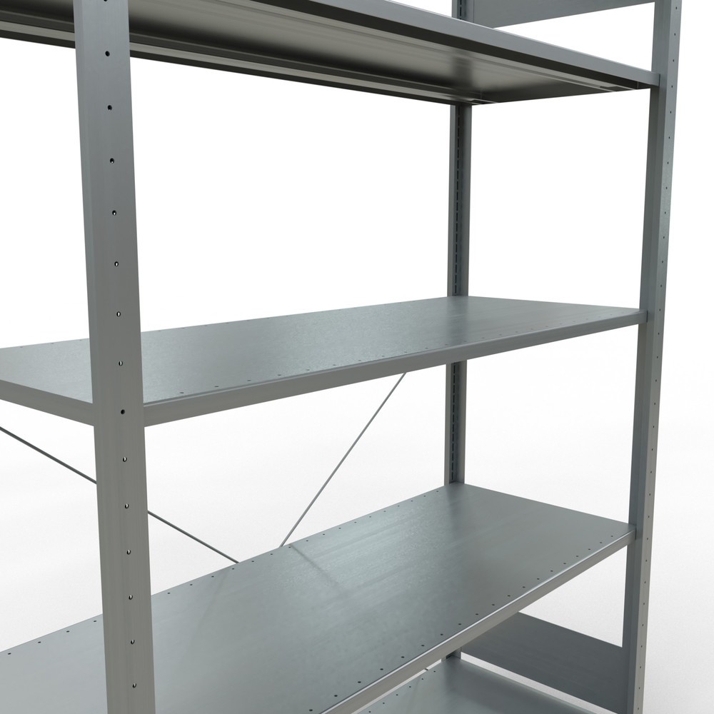 Número de imagen del producto 5: Estantería de cargas pequeñas SCHULTE galvanizada con 5 estantes de chapa de acero, carga por estante 150 kg, HxAxF 2.000 x 1.360 x 536 mm