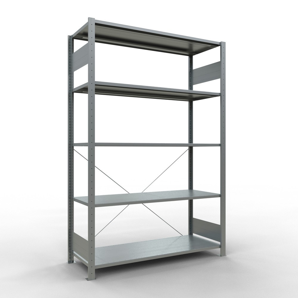 Imagen del producto: Estantería de cargas pequeñas SCHULTE galvanizada con 5 estantes de chapa de acero, carga por estante 150 kg, HxAxF 2.000 x 1.360 x 536 mm