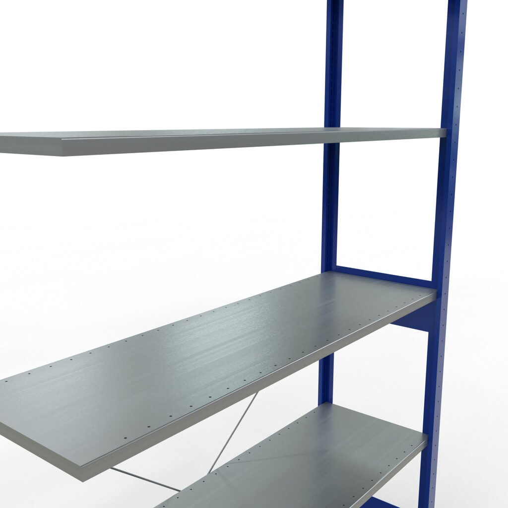 Estantería de cargas pequeñas SCHULTE, módulo adicional, azul genciana/galvanizado, carga por estante 150 kg, H x An x Fo 2.500 x 1.300 x 400 mm Número de imagen del producto 5: Estantería de cargas pequeñas SCHULTE, módulo adicional, azul genciana/galvanizado, carga por estante 150 kg, H x An x Fo 2.500 x 1.300 x 400 mm