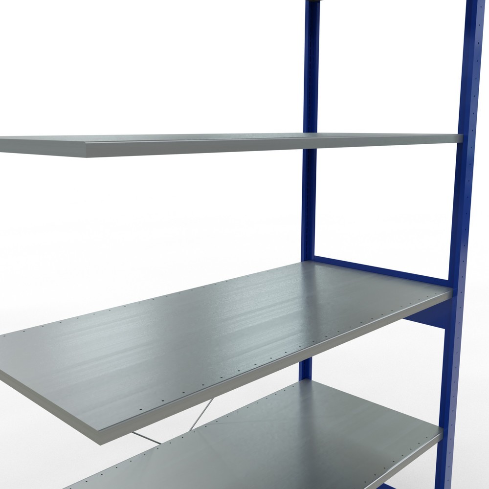 Número de imagen del producto 5: Estantería de cargas pequeñas SCHULTE, módulo adicional, azul genciana/galvanizado, carga por estante 150 kg, H x An x Fo 2.500 x 1.300 x 600 mm