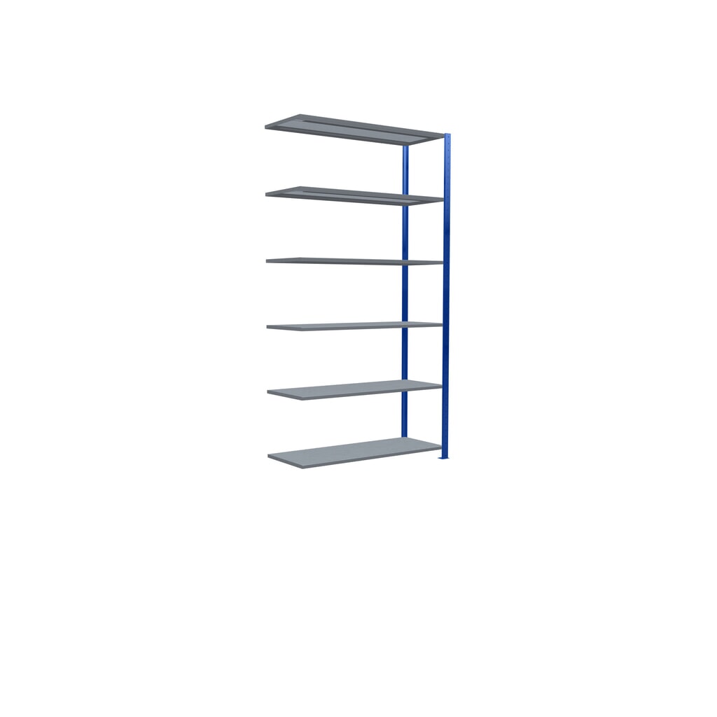 estantería de cargas pequeñas SCHULTE, módulo adicional, azul genciana galvanizado, carga por estante 250 kg, alto H x An x F 2.500 x 1.300 x 500 mm Número de imagen del producto 2: estantería de cargas pequeñas SCHULTE, módulo adicional, azul genciana galvanizado, carga por estante 250 kg, alto H x An x F 2.500 x 1.300 x 500 mm