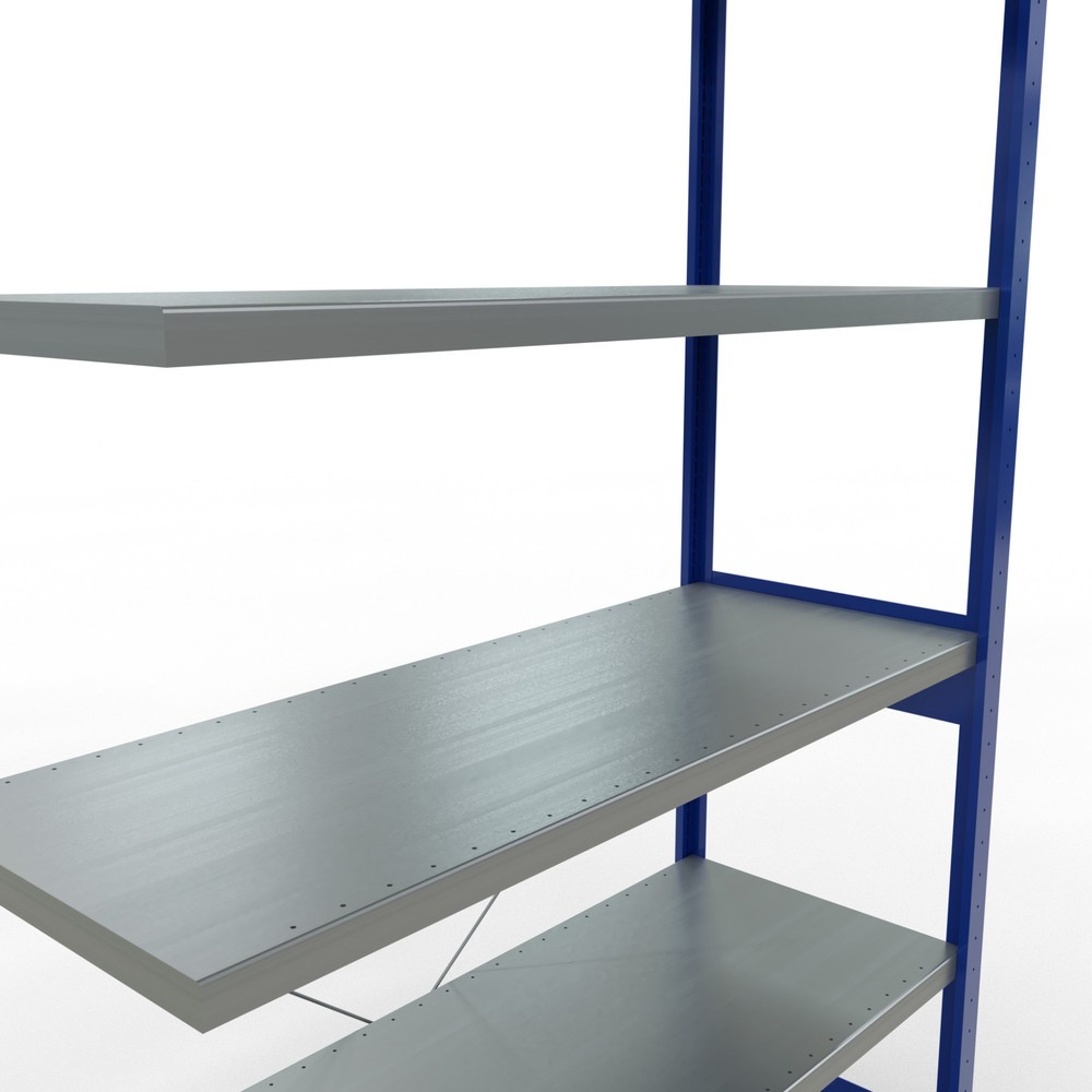 Número de imagen del producto 5: estantería de cargas pequeñas SCHULTE, módulo adicional, azul genciana galvanizado, carga por estante 250 kg, alto H x An x F 2.500 x 1.300 x 500 mm