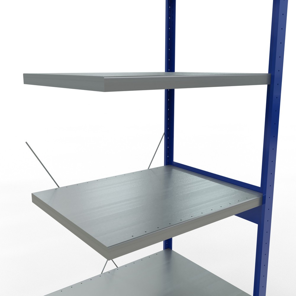 Número de imagen del producto 5: estantería de cargas pequeñas SCHULTE, módulo adicional, genciana azul/galvanizado, carga por estante 250 kg, alto H x An x F 2.500 x 750 x 600 mm