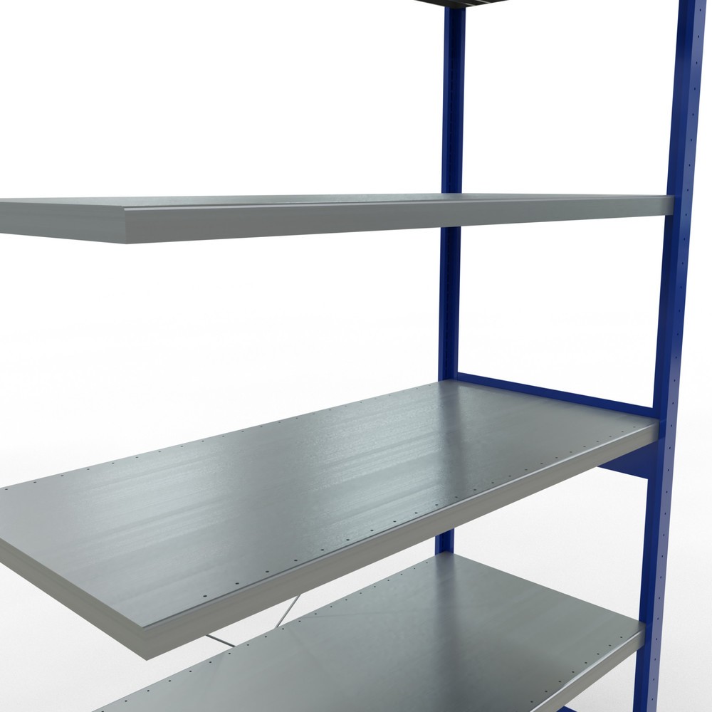 Número de imagen del producto 5: Estantería de cargas pequeñas SCHULTE, módulo adicional, azul genciana/galvanizado, carga por estante 250 kg, H x An x Fo 2.500 x 1.300 x 600 mm
