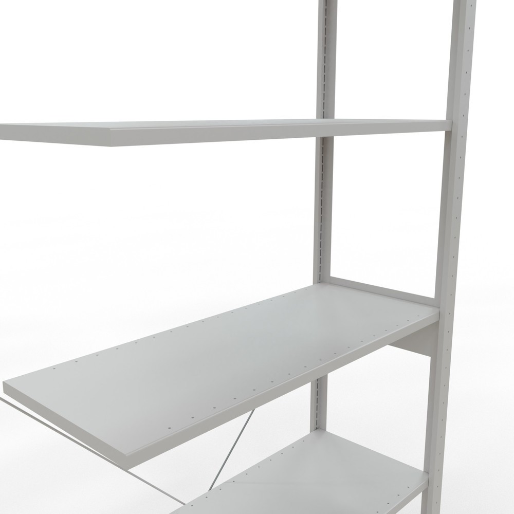 Número de imagen del producto 5: Estantería de cargas pequeñas SCHULTE, módulo adicional, carga por estante 150 kg, gris luminoso, H x An x Fo 2.500 x 1.000 x 400 mm