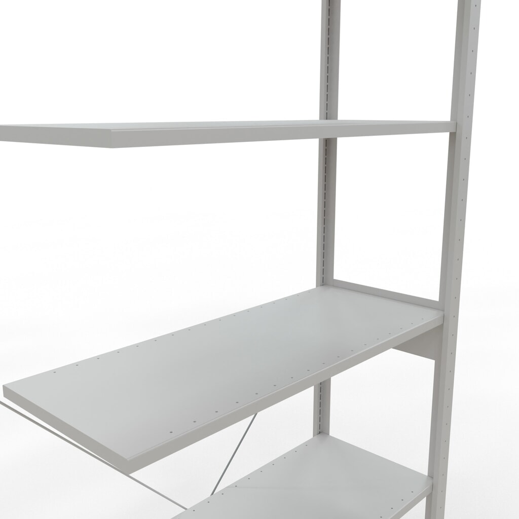 Número de imagen del producto 5: Estantería de cargas pequeñas SCHULTE, módulo adicional, carga por estante 150 kg, gris luminoso, H x An x Fo 2.500 x 1.000 x 400 mm