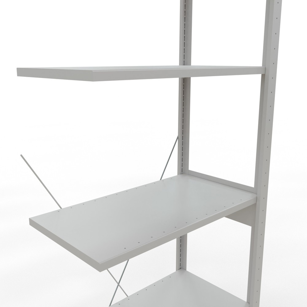 Número de imagen del producto 5: estantería de cargas pequeñas SCHULTE, módulo adicional, carga por estante 150 kg, gris claro, alto H x An x F 2.500 x 750 x 400 mm