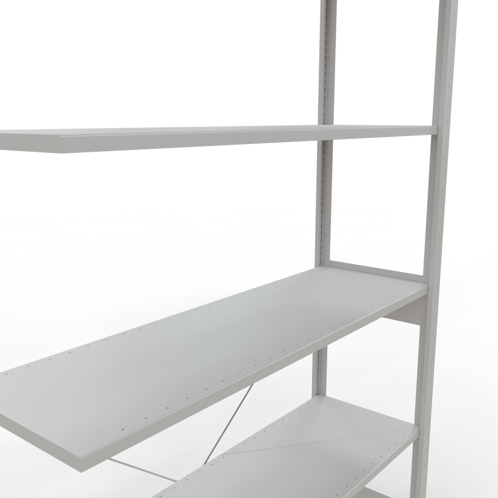 Número de imagen del producto 5: Estantería de cargas pequeñas SCHULTE, módulo adicional, carga por estante 150 kg, gris luminoso, H x An x Fo 2.500 x 1.300 x 400 mm