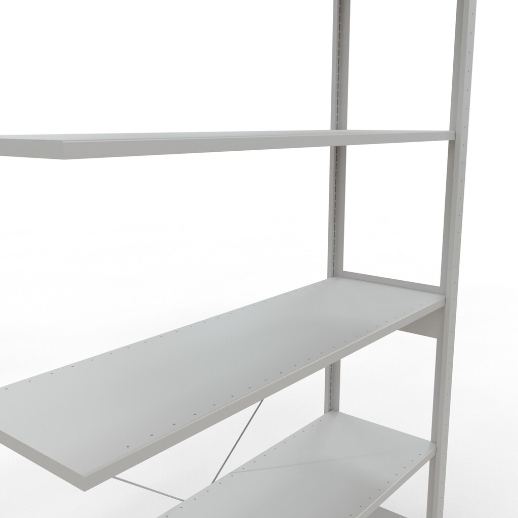 Número de imagen del producto 5: Estantería de cargas pequeñas SCHULTE, módulo adicional, carga por estante 150 kg, gris luminoso, H x An x Fo 2.500 x 1.300 x 400 mm
