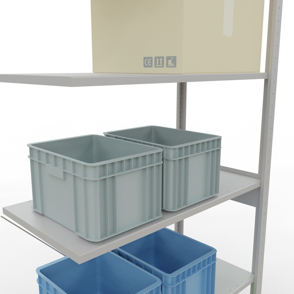 Número de imagen del producto 4: Estantería de cargas pequeñas SCHULTE, módulo adicional, carga por estante 150 kg, gris luminoso, H x An x Fo 2.500 x 1.000 x 500 mm