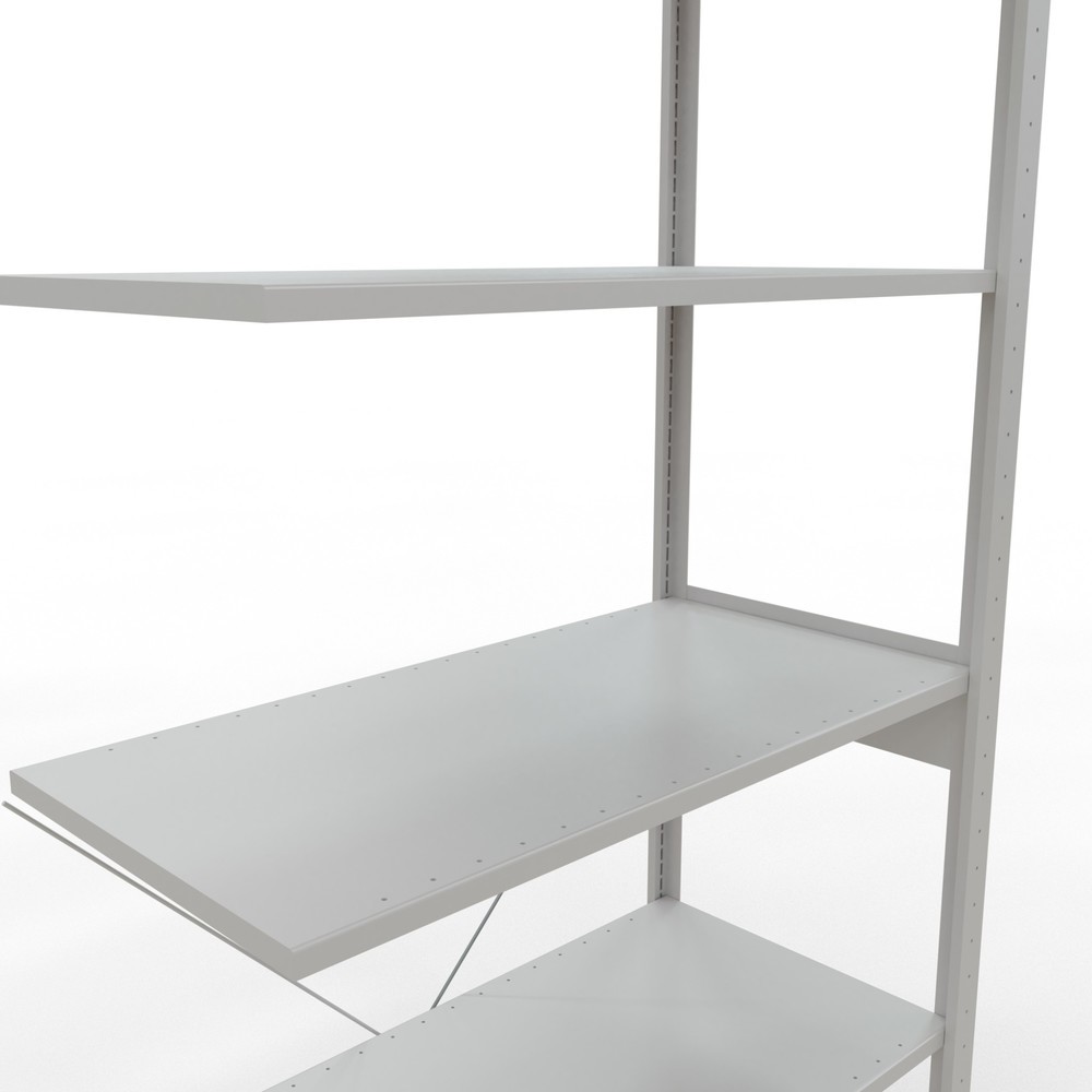 Número de imagen del producto 5: Estantería de cargas pequeñas SCHULTE, módulo adicional, carga por estante 150 kg, gris luminoso, H x An x Fo 2.500 x 1.000 x 500 mm