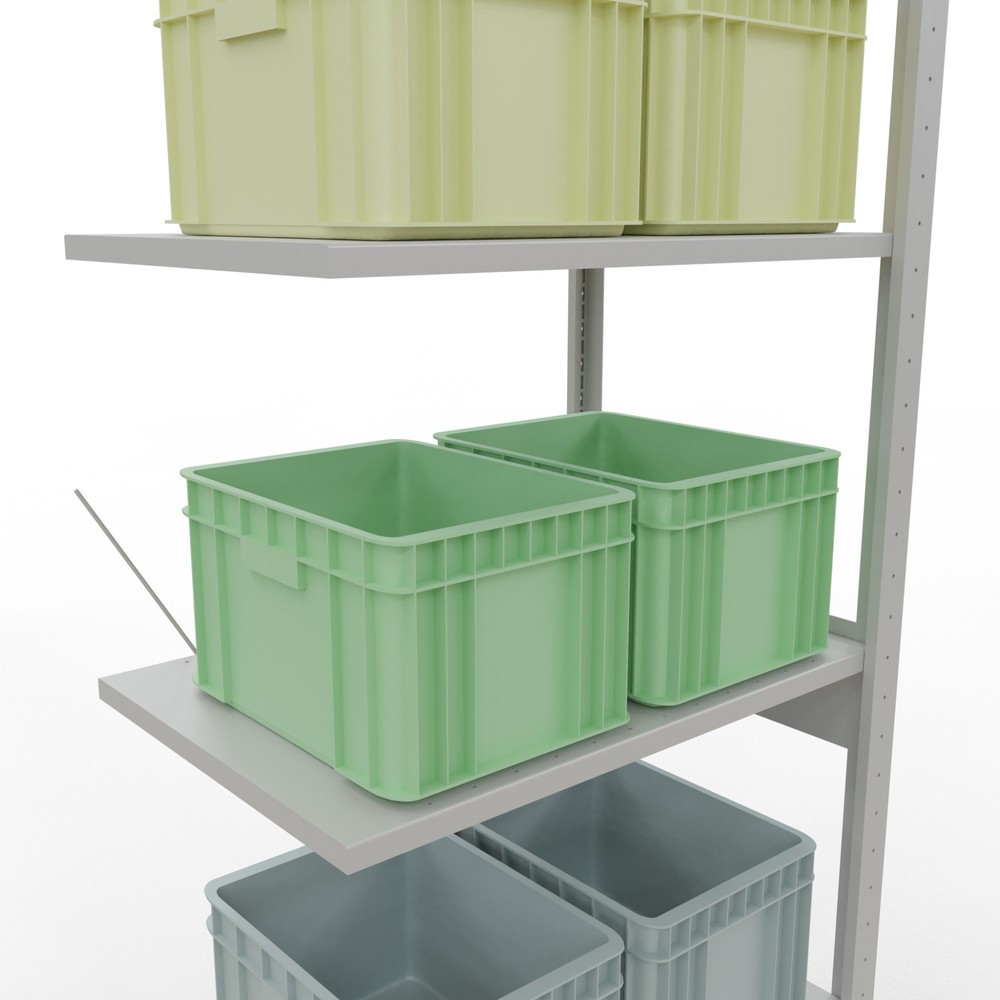 Número de imagen del producto 4: Estantería de cargas pequeñas SCHULTE, módulo adicional, carga por estante 150 kg, gris luminoso, H x An x Fo 2.500 x 750 x 500 mm