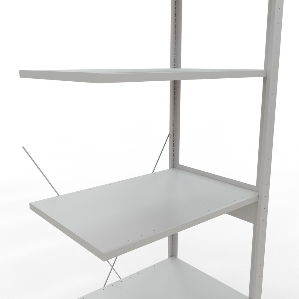 Número de imagen del producto 5: Estantería de cargas pequeñas SCHULTE, módulo adicional, carga por estante 150 kg, gris luminoso, H x An x Fo 2.500 x 750 x 500 mm