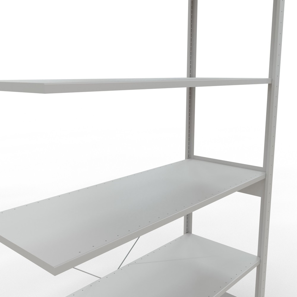 Número de imagen del producto 5: Estantería de cargas pequeñas SCHULTE, módulo adicional, carga por estante 150 kg, gris luminoso, H x An x Fo 2.500 x 1.300 x 500 mm